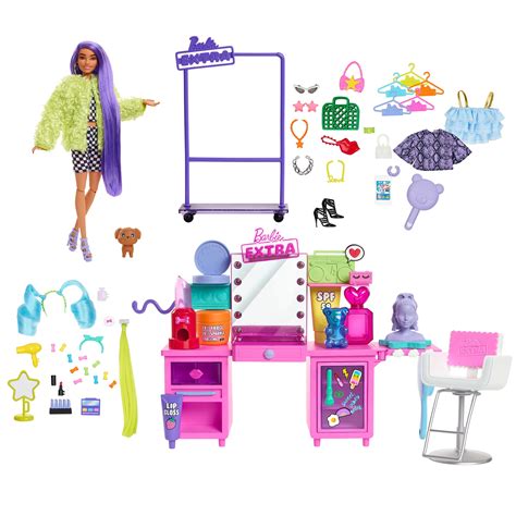 barbie extra 5 doll set|Barbie Extra Doll & Vanity Playset with Exclusive Doll, Pet Puppy, .